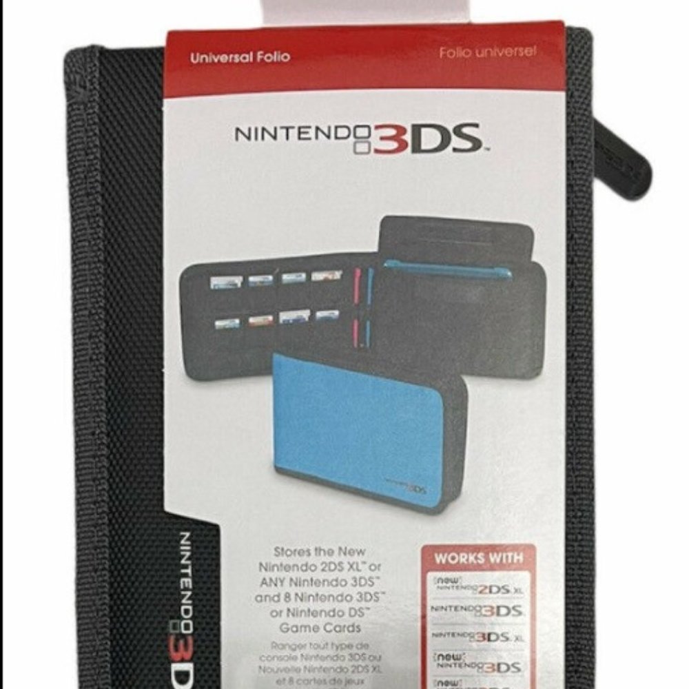 NEW PowerA Nintendo 2DS XL 3DS Universal Folio Black System Game Carrying Case